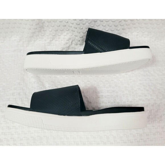 MIA Womens Sz 9M Black Wide Band Slip Slide On Kayliee Sandals 1.5" Platform - Picture 8 of 9